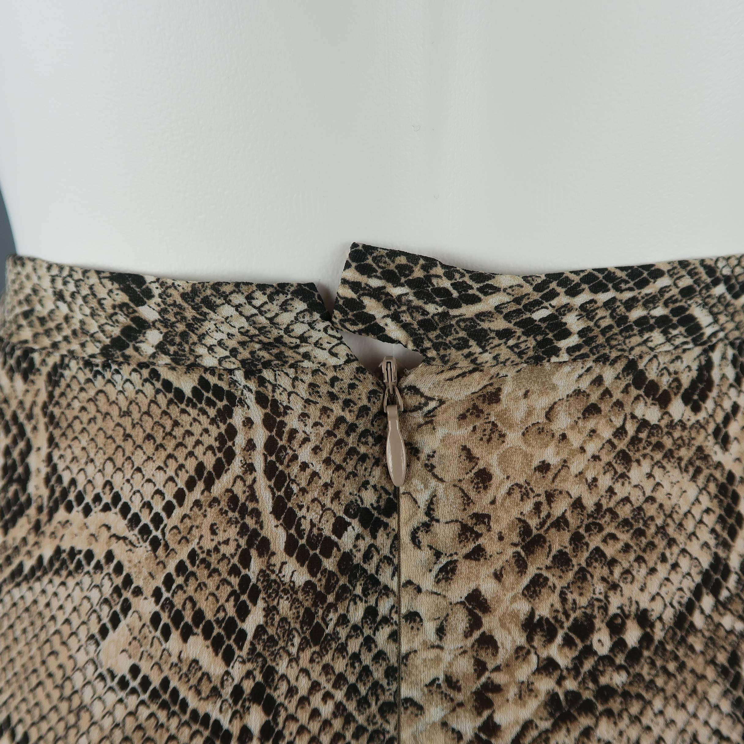 silk snake print skirt