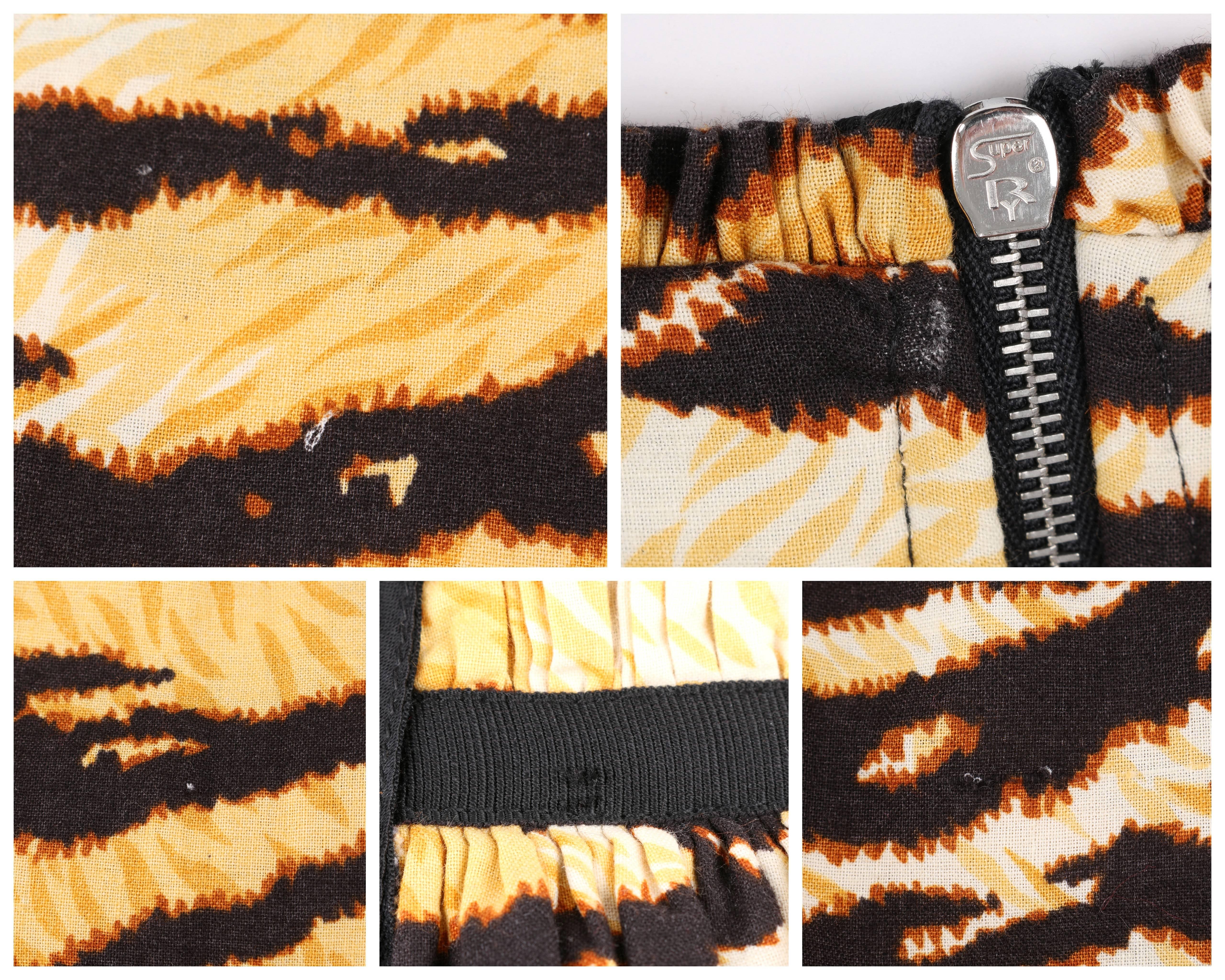 DOLCE & GABBANA Tiger Stripe Print Gathered Pleated Sleeveless Cocktail Dress In Good Condition For Sale In Thiensville, WI