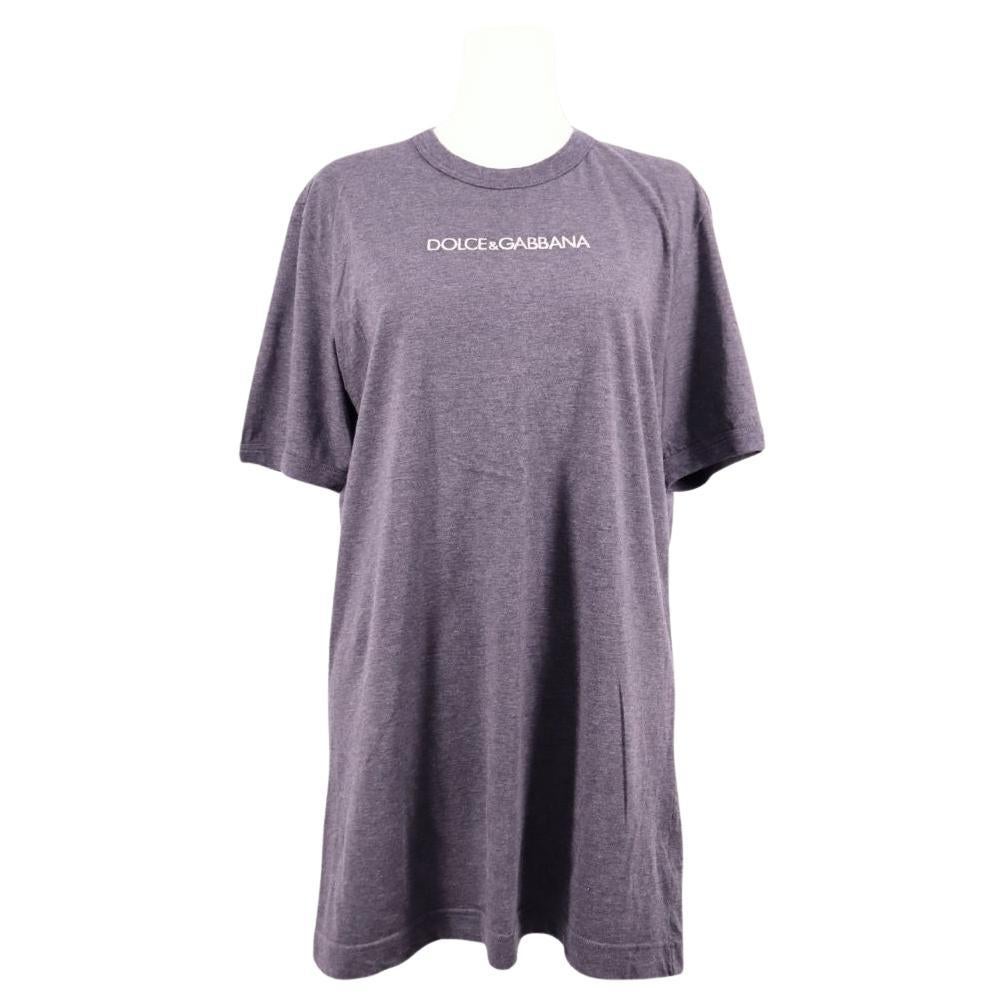 Dolce &amp; Gabbana Grey Logo T-Shirt - XL For Sale