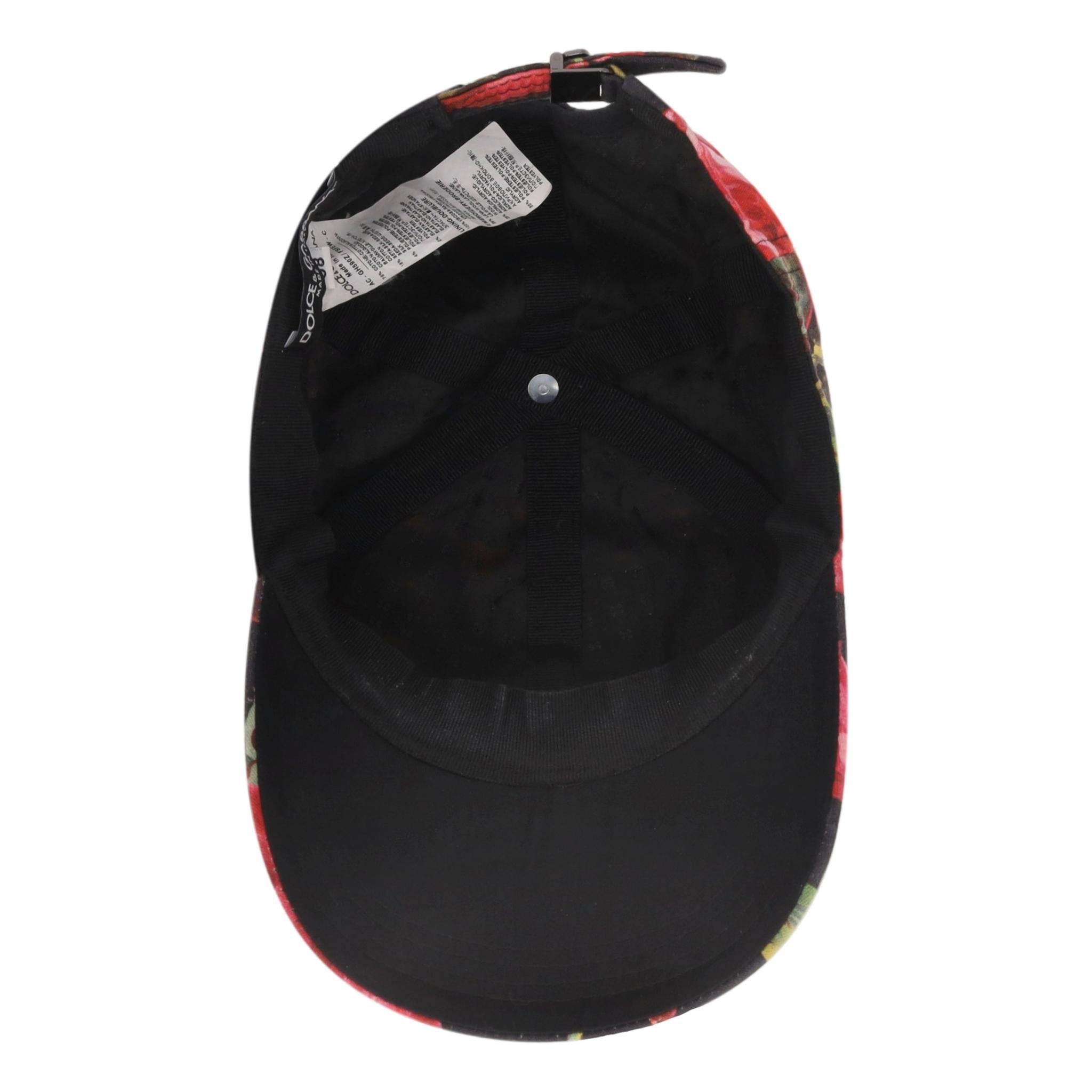 Women's Dolce & Gabbana Rose Print 'DG' Logo Baseball Cap For Sale