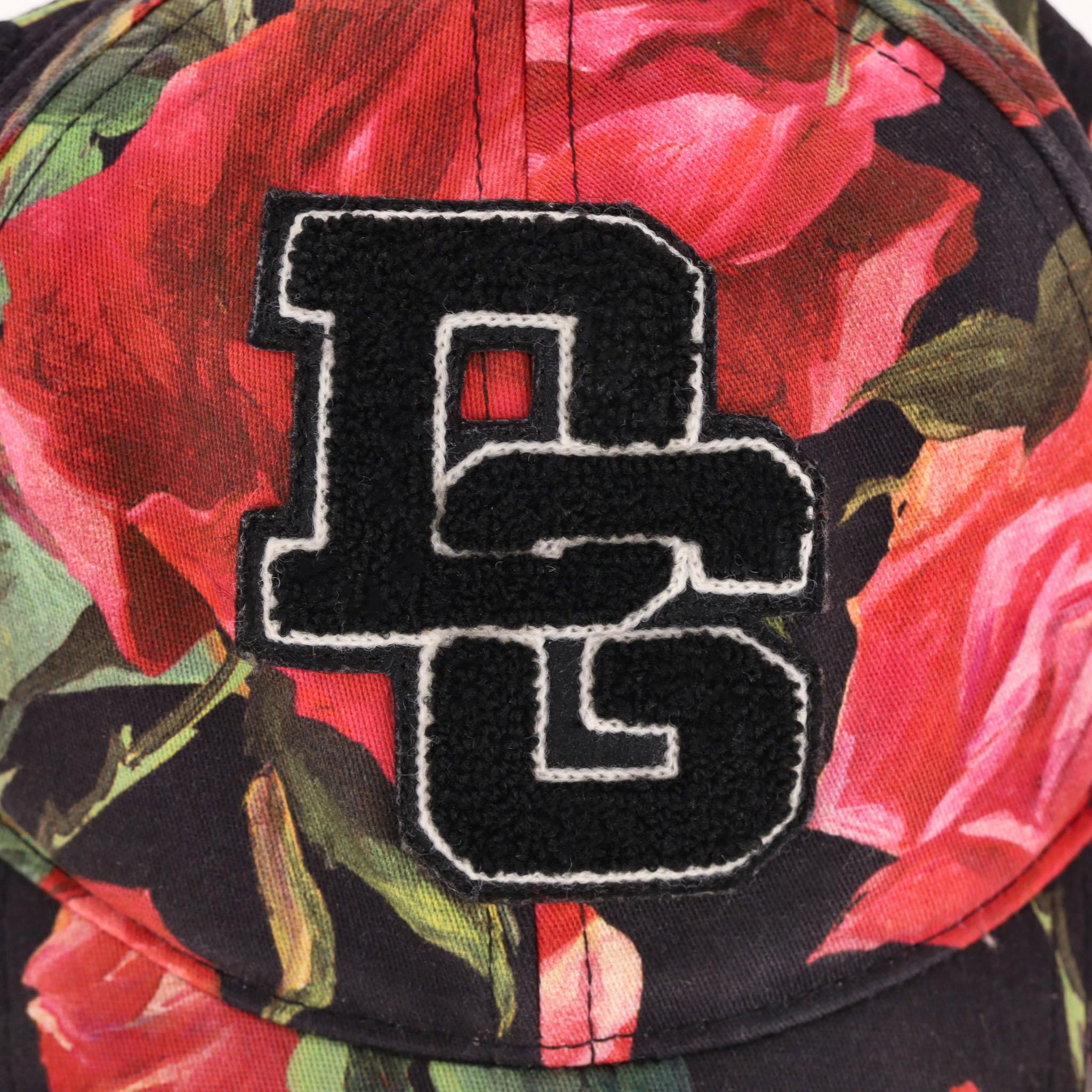 Dolce & Gabbana Rose Print 'DG' Logo Baseball Cap For Sale 1