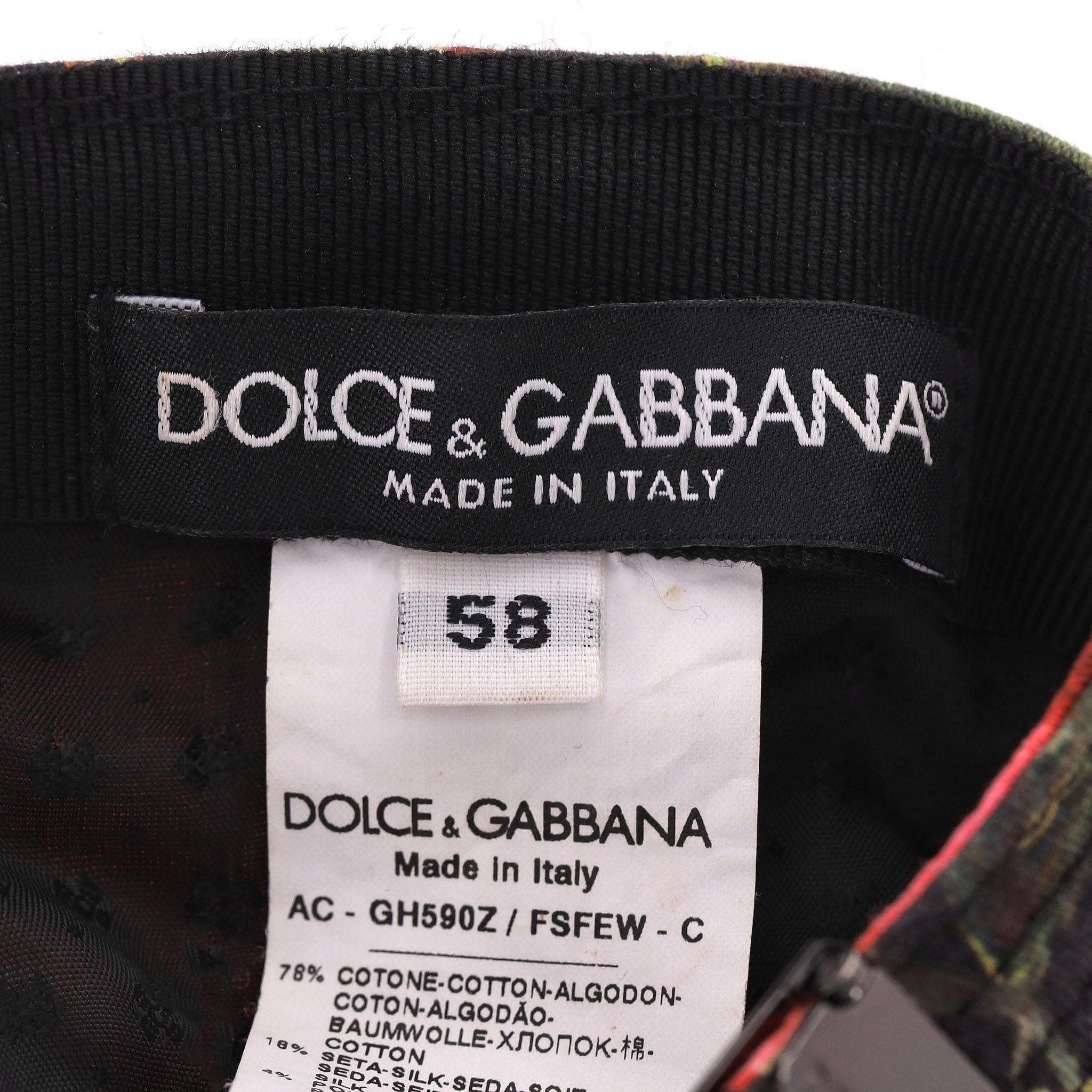 Dolce & Gabbana Rose Print 'DG' Logo Baseball Cap For Sale 3