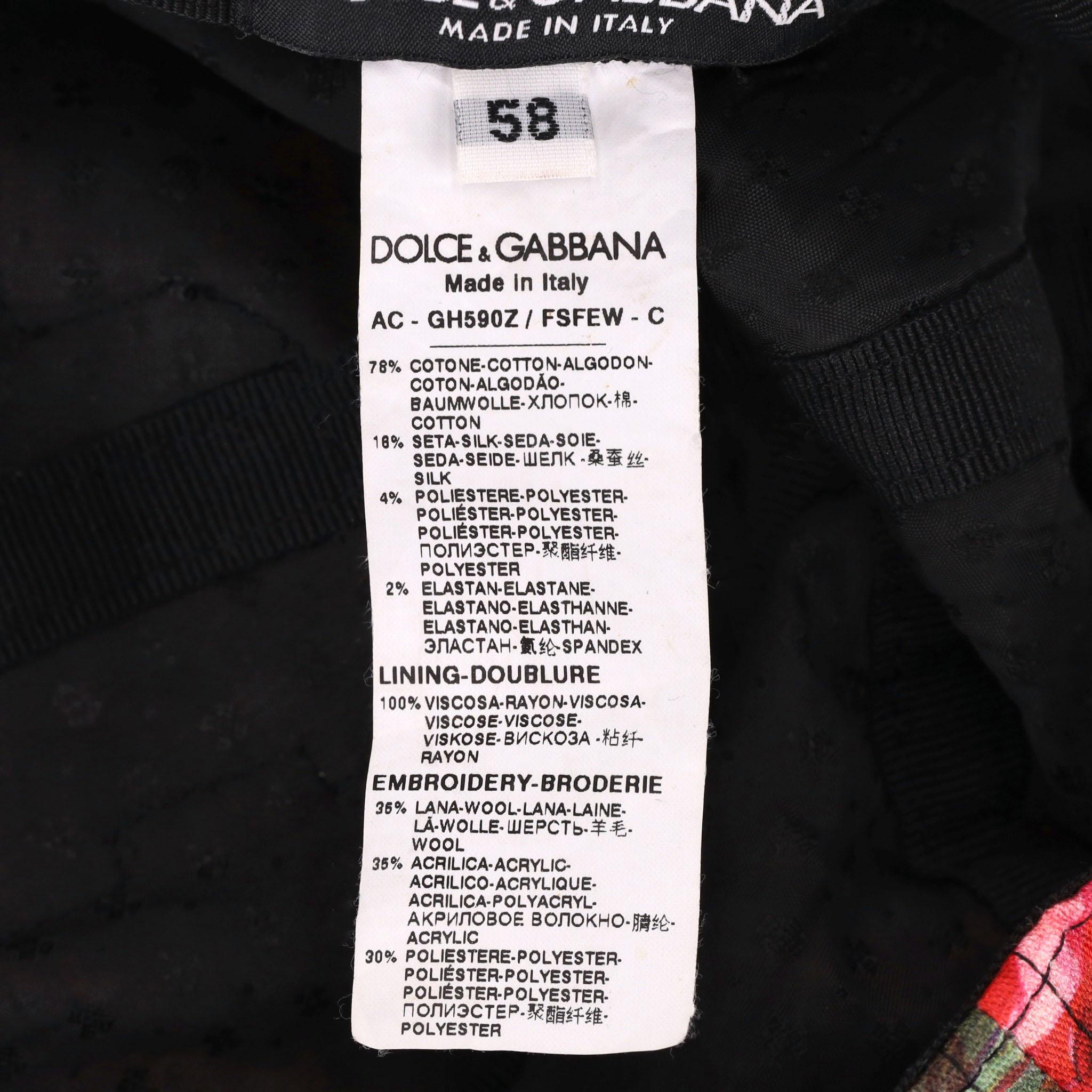 Dolce & Gabbana Rose Print 'DG' Logo Baseball Cap For Sale 4
