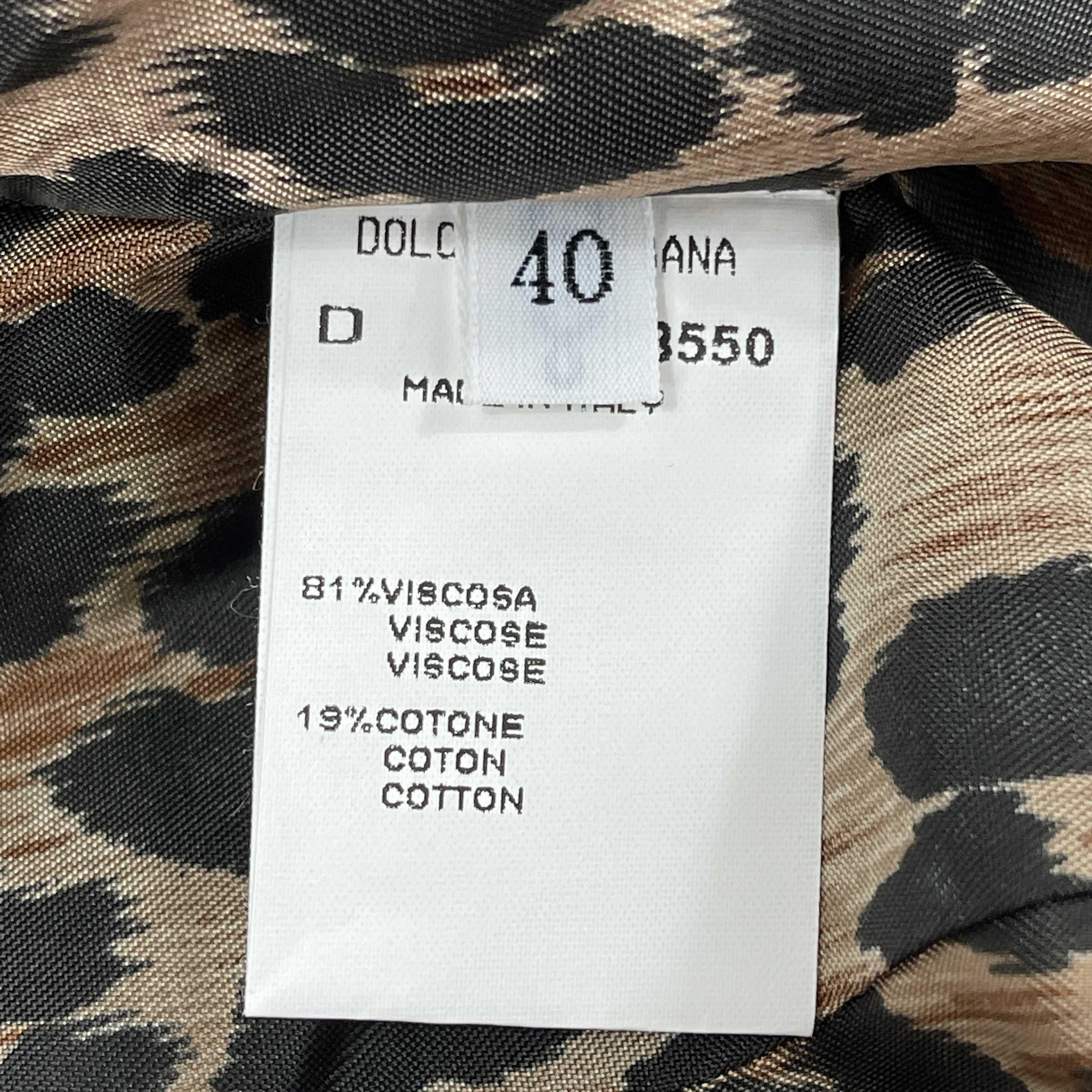 Dolce & Gabbana Vintage Leopard Print Viscose Trench Coat 40 US M For Sale 4