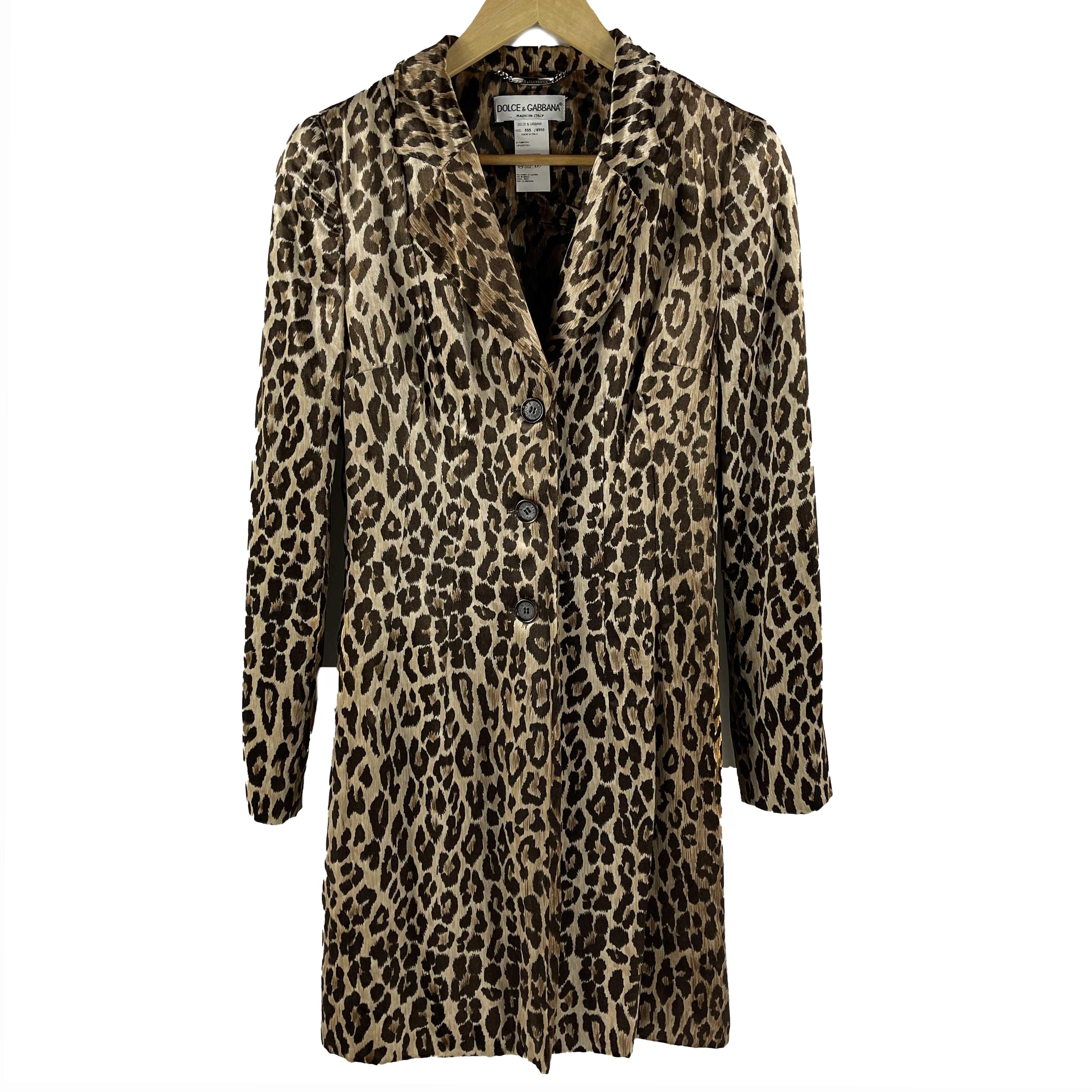 Women's Dolce & Gabbana Vintage Leopard Print Viscose Trench Coat 40 US M For Sale