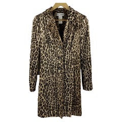 Dolce &amp; Gabbana Used Leopard Print Viscose Trench Coat 40 US M