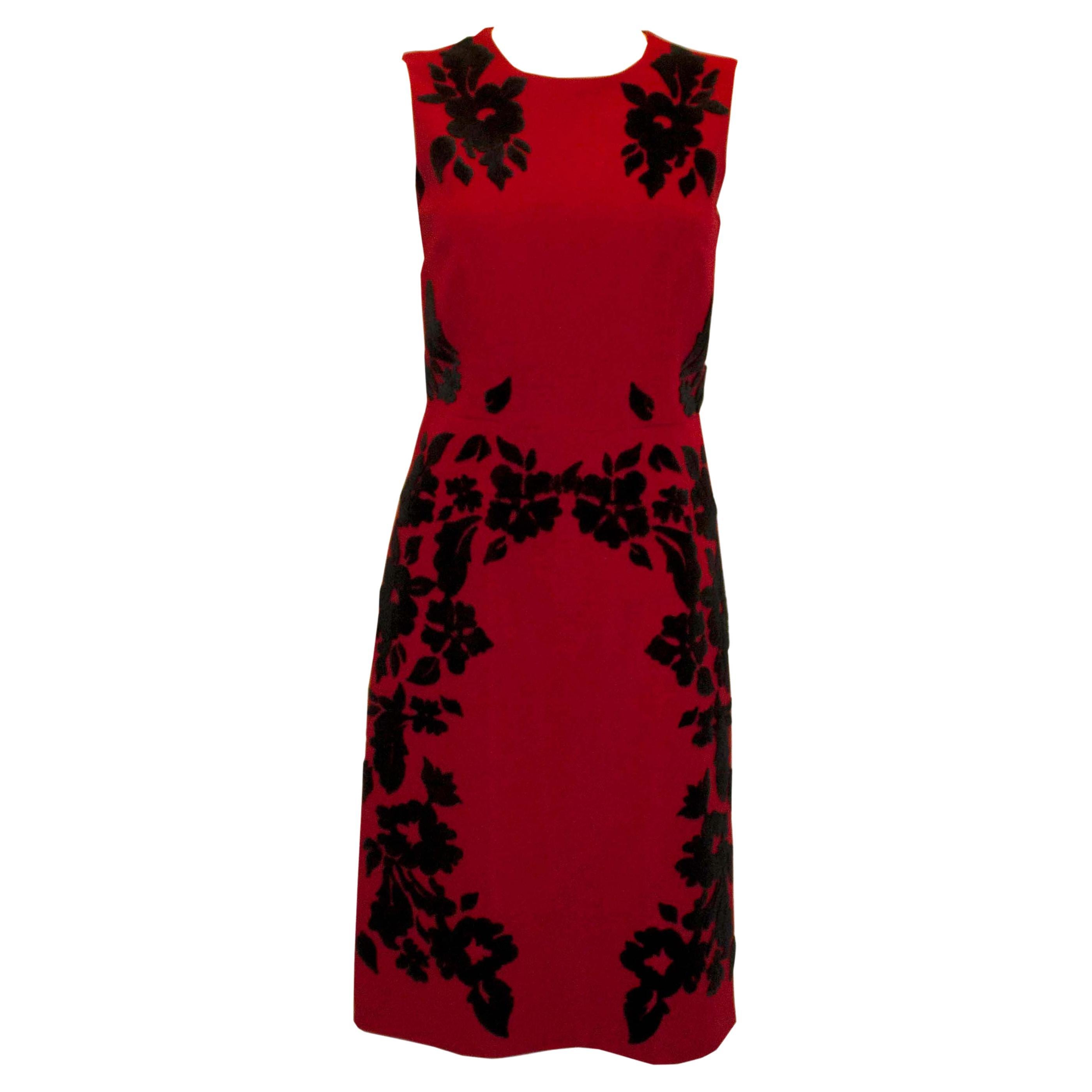Dolce and Gabbana Red Silk Evening Dress at 1stDibs
