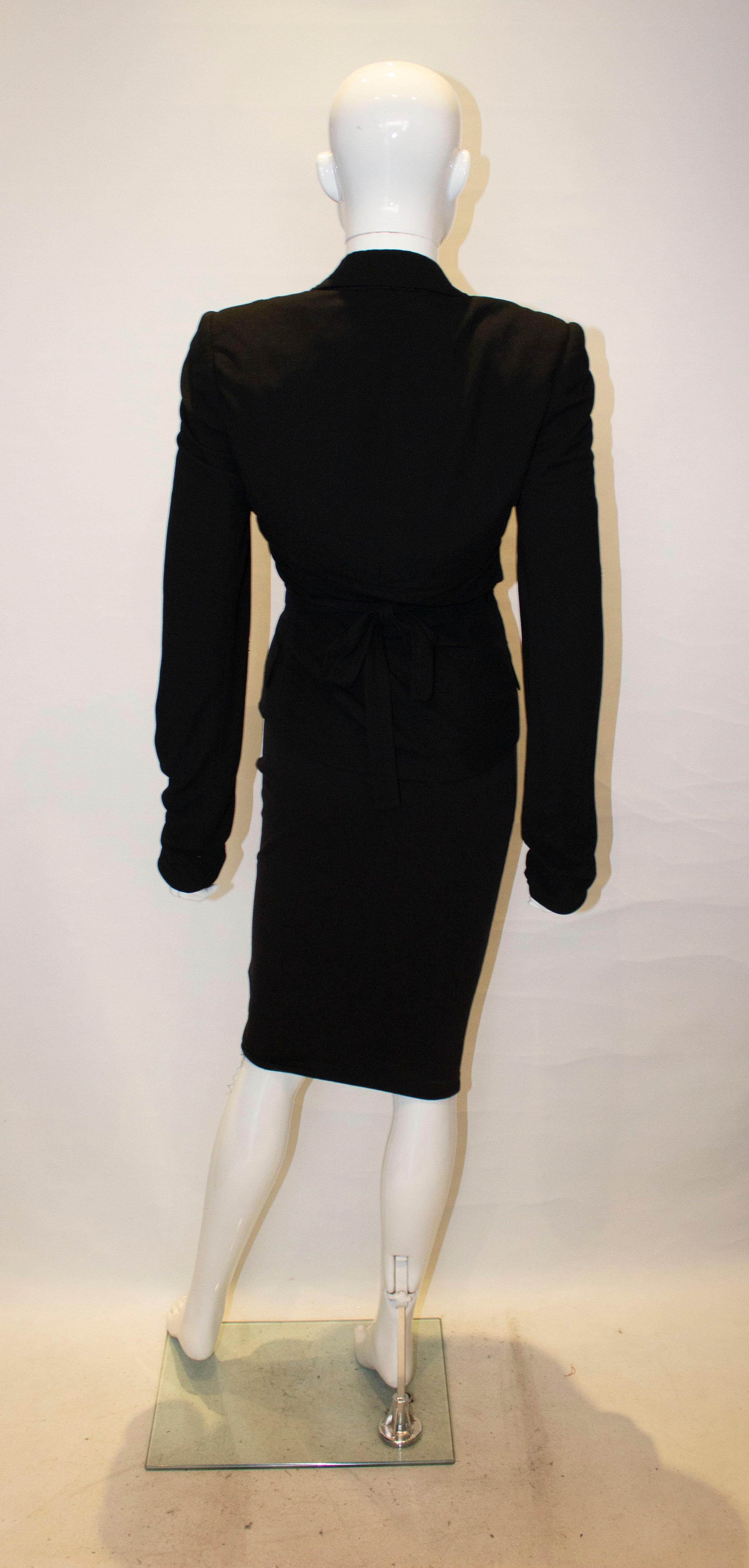 Dolce and Gabanna Black Jacket with Tie Belt 3