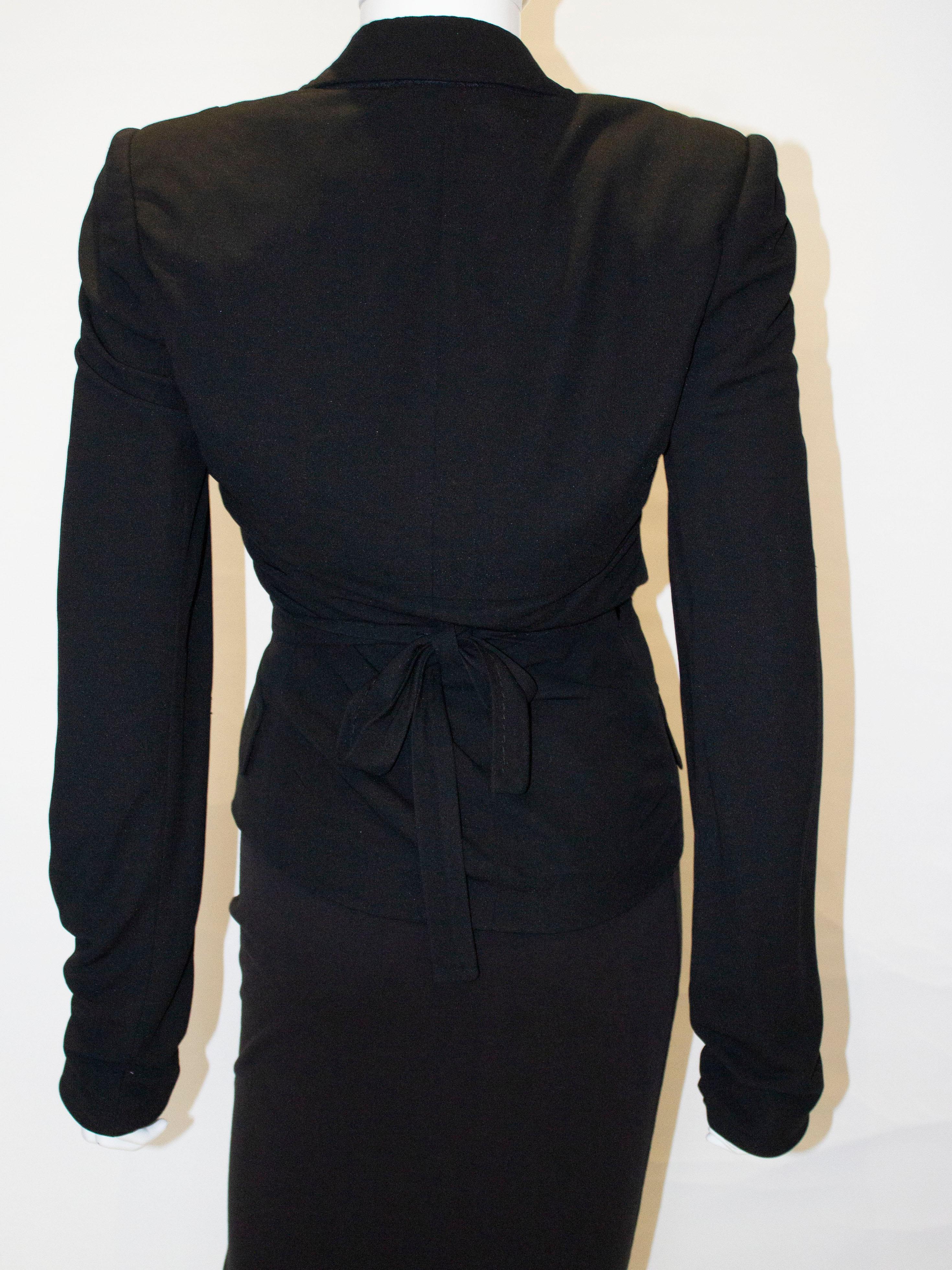 Dolce and Gabanna Black Jacket with Tie Belt 4