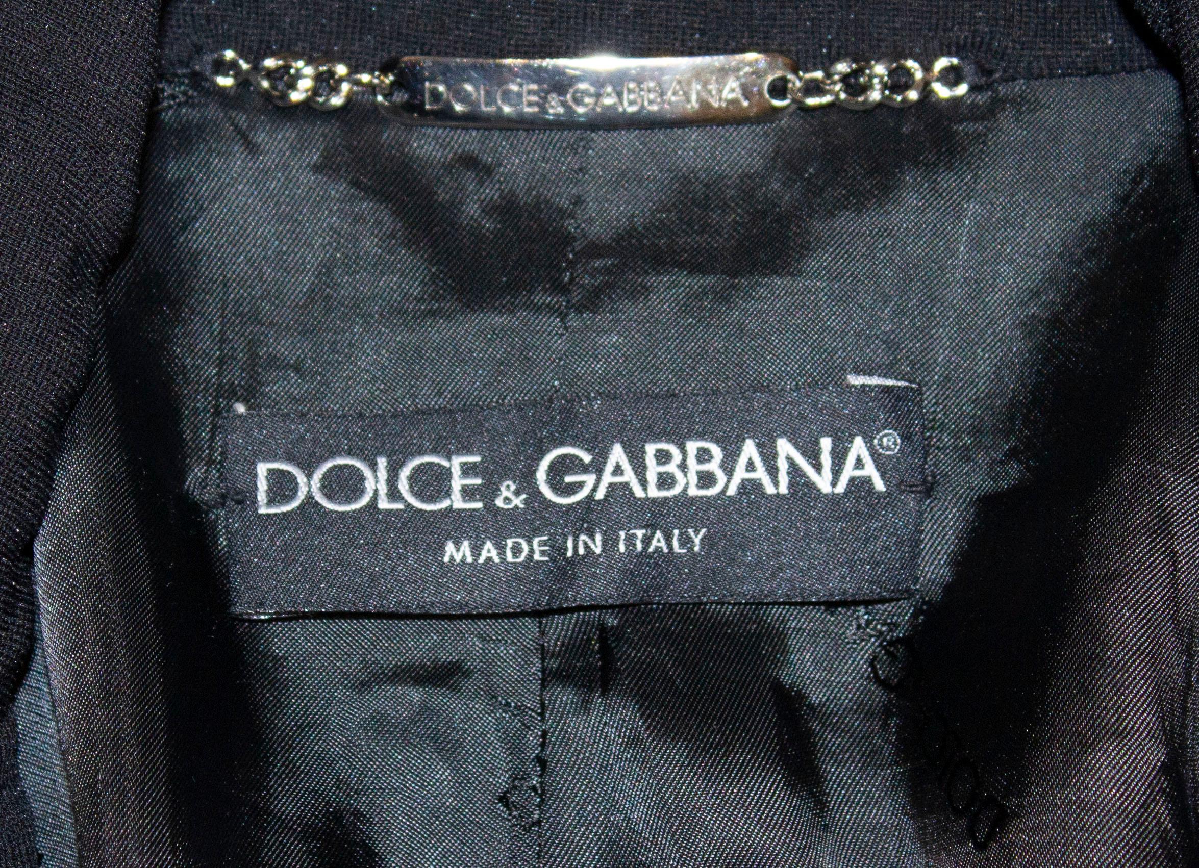 Dolce and Gabanna Black Jacket with Tie Belt 5