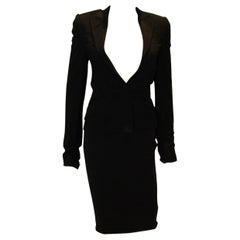 Dolce and Gabanna Chaqueta negra con cinturón de anudar