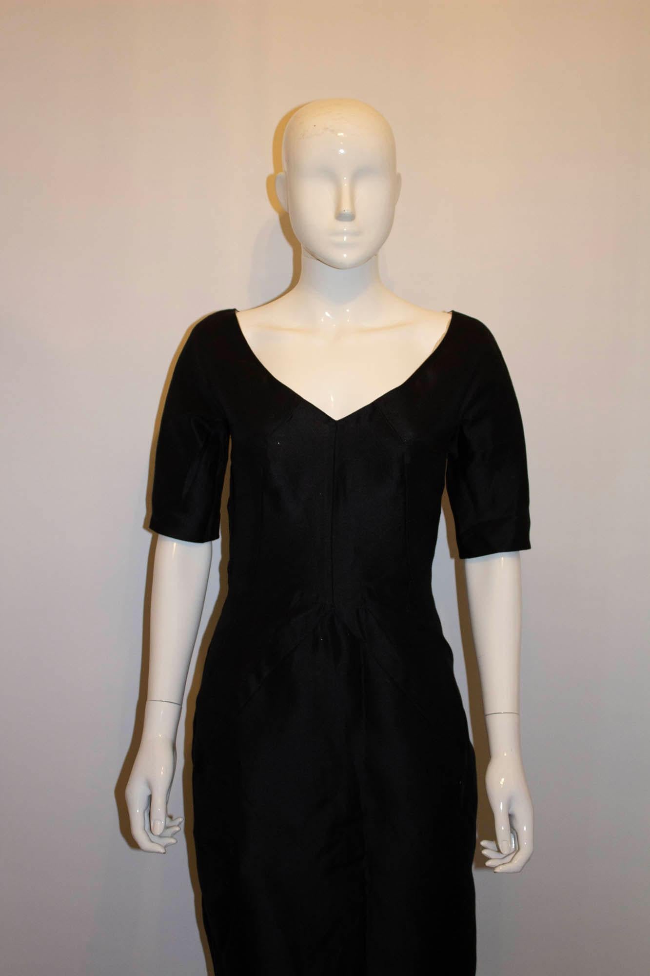 Dolce and Gabanna Black Silk Mix Cocktail Dress In Good Condition For Sale In London, GB