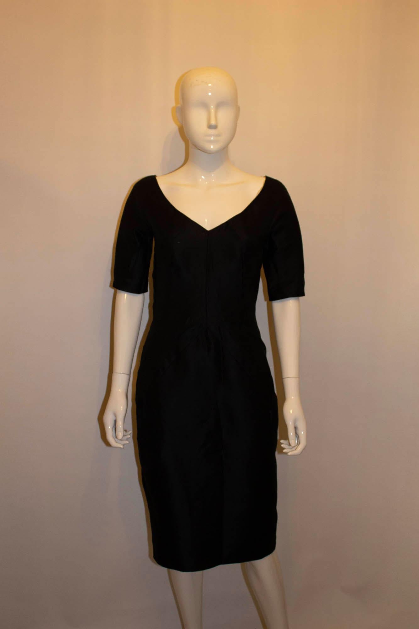 Women's Dolce and Gabanna Black Silk Mix Cocktail Dress For Sale