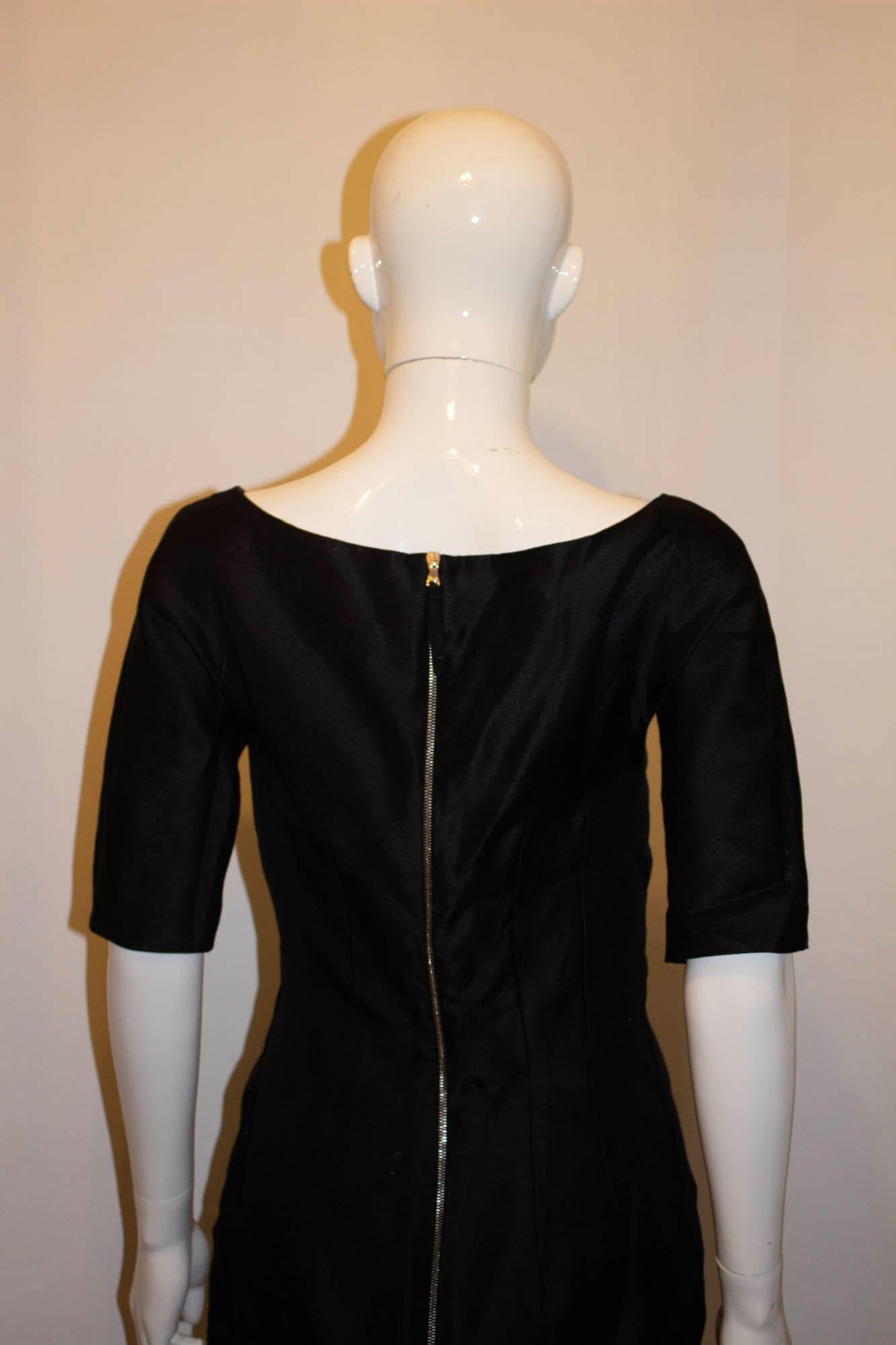 Dolce and Gabanna Black Silk Mix Cocktail Dress For Sale 1
