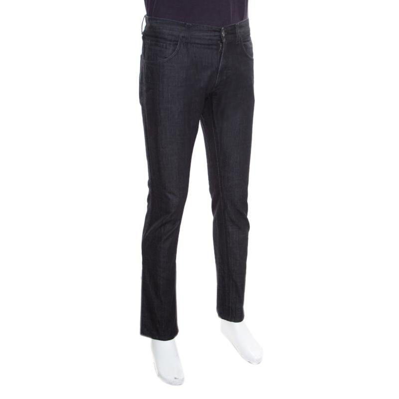 Dolce And Gabbana 16 Black Straight Fit Denim Jeans S In Good Condition In Dubai, Al Qouz 2