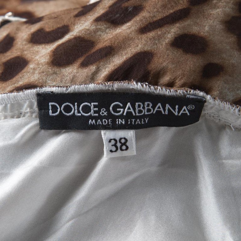 Dolce and Gabbana Animal Printed Silk Embroidered Lace Detail Maxi ...