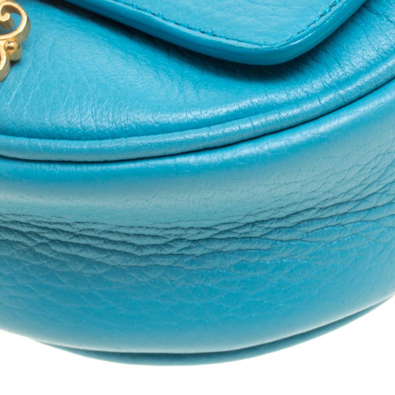 Dolce and Gabbana Baby Blue Leather Small Charm Miss Glam Crossbody Bag 1