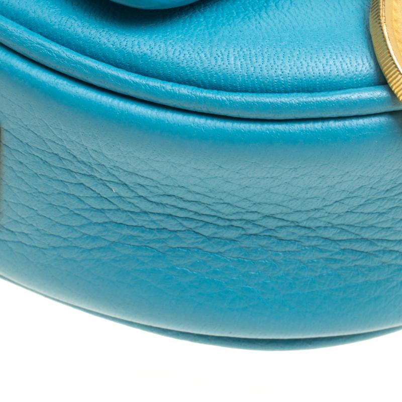 Dolce and Gabbana Baby Blue Leather Small Charm Miss Glam Crossbody Bag 2