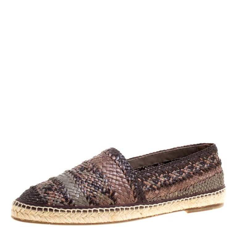 Dolce and Gabbana Bicolor Braided Leather Espadrilles Size 45 For Sale ...