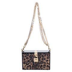 Dolce and Gabbana Black/Brown Leopard Print Acrylic Box Bag