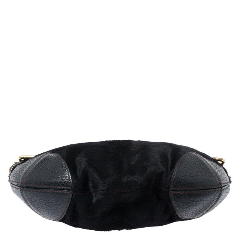Dolce and Gabbana Black Calfhair and Leather Miss Mary Hobo 1