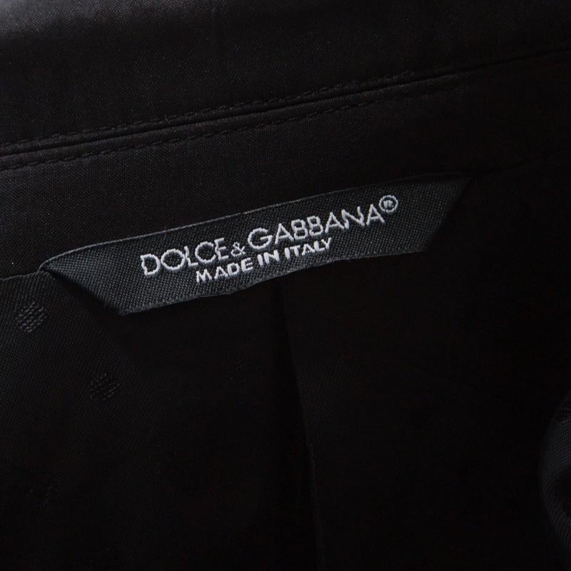 Dolce and Gabbana Black Cathedral Print Cotton Silk Tailored Blazer S 2