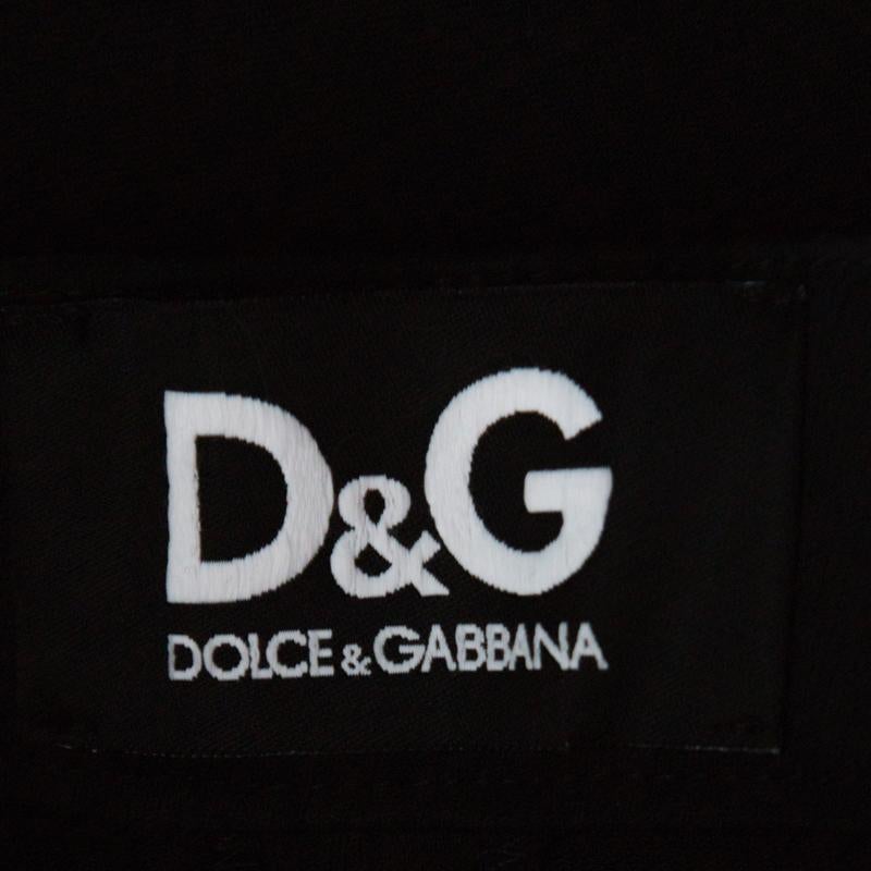 Dolce and Gabbana Black Cotton Blend Ankle Zipper Detail Trousers M 1