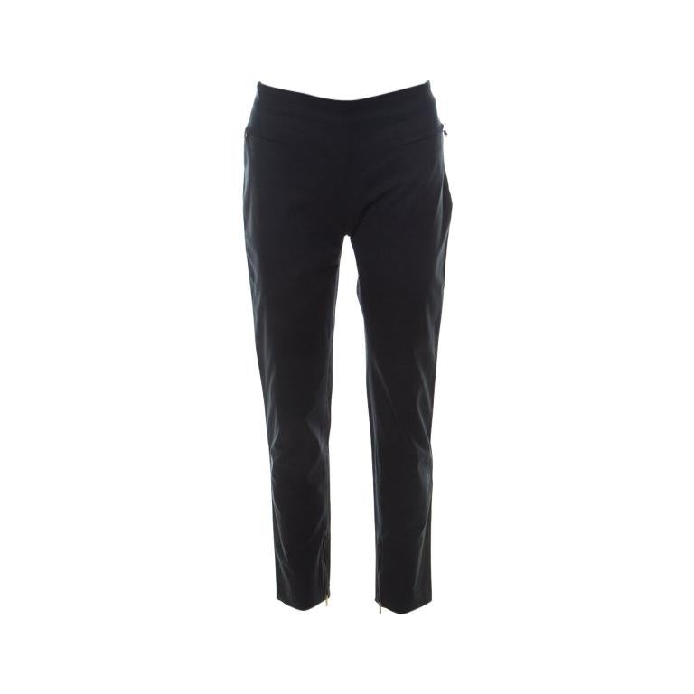 Dolce and Gabbana Black Cotton Blend Ankle Zipper Detail Trousers M