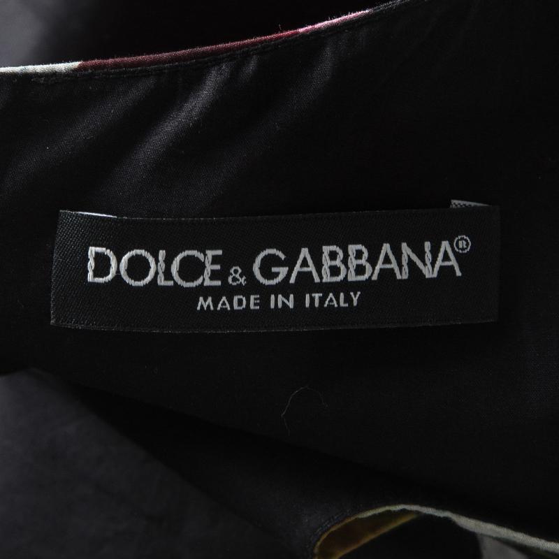 Dolce and Gabbana Black Daisy Printed Cotton Short Sleeve Dress S 1