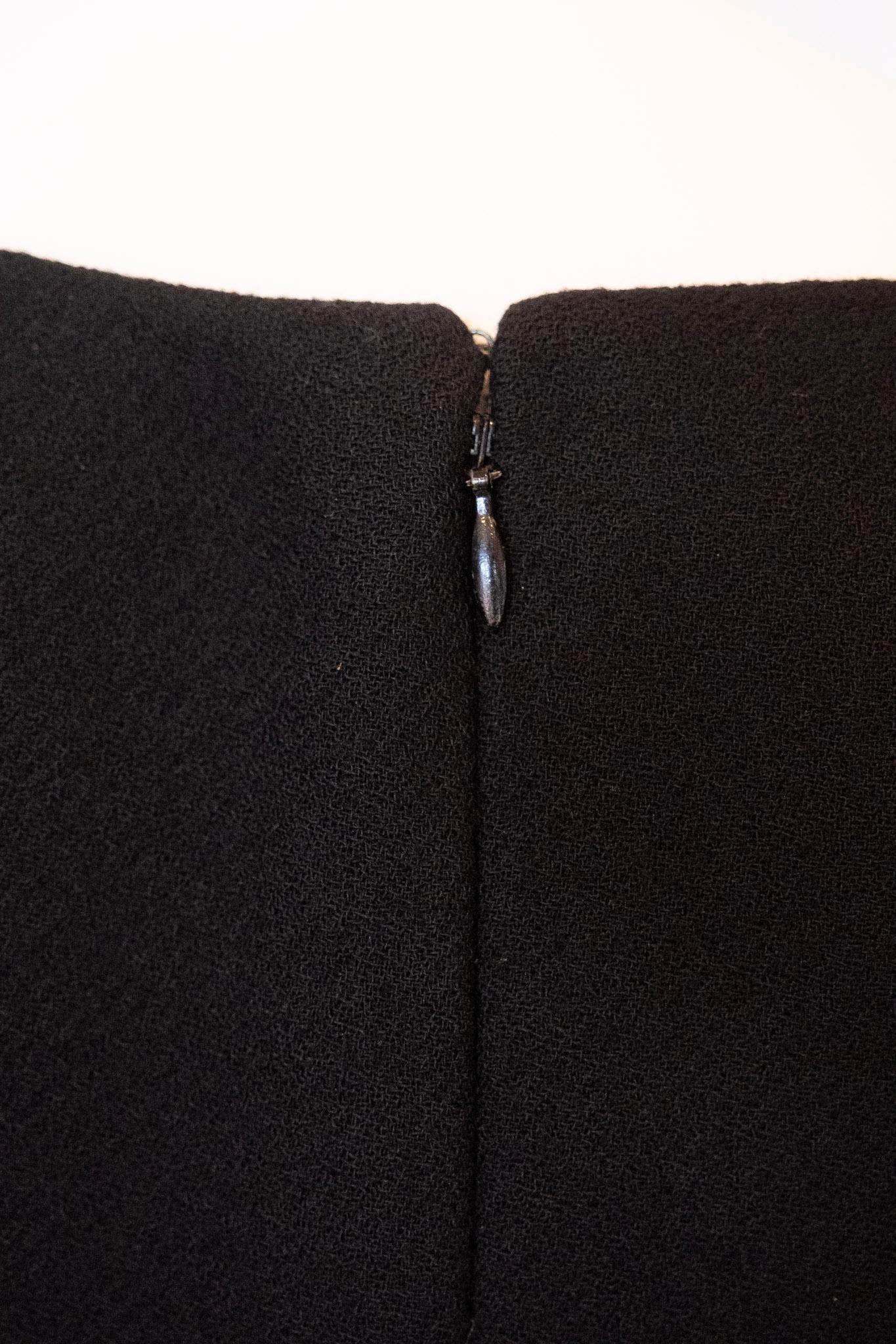 DOLCE & GABBANA, Black Sheath Midi Dress, Quarter Length Sleeves and Scoop Neck For Sale 2