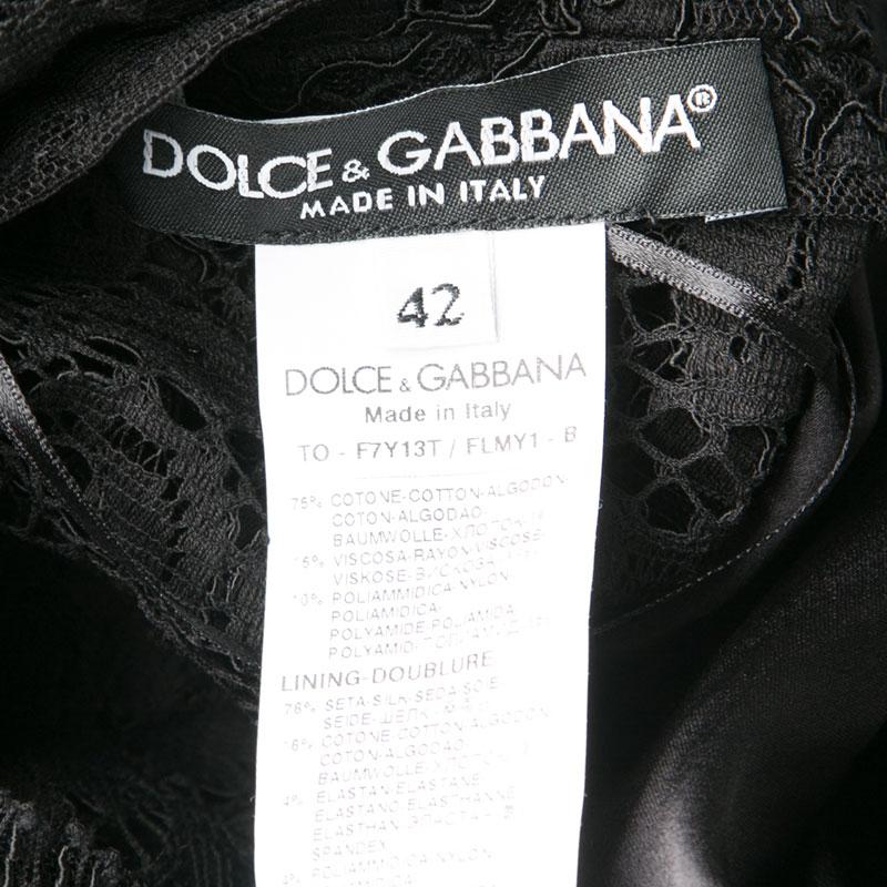 Dolce and Gabbana Black Floral Lace Sleeveless Top M 1
