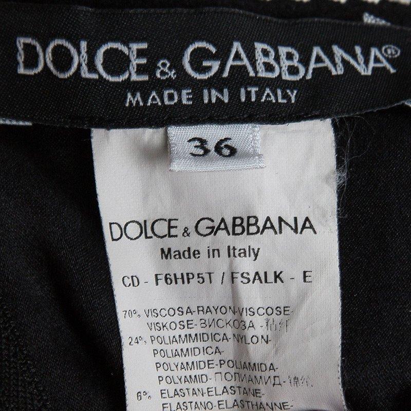 Dolce and Gabbana Black Floral Print Sleeveless Bodycon Dress XS 1