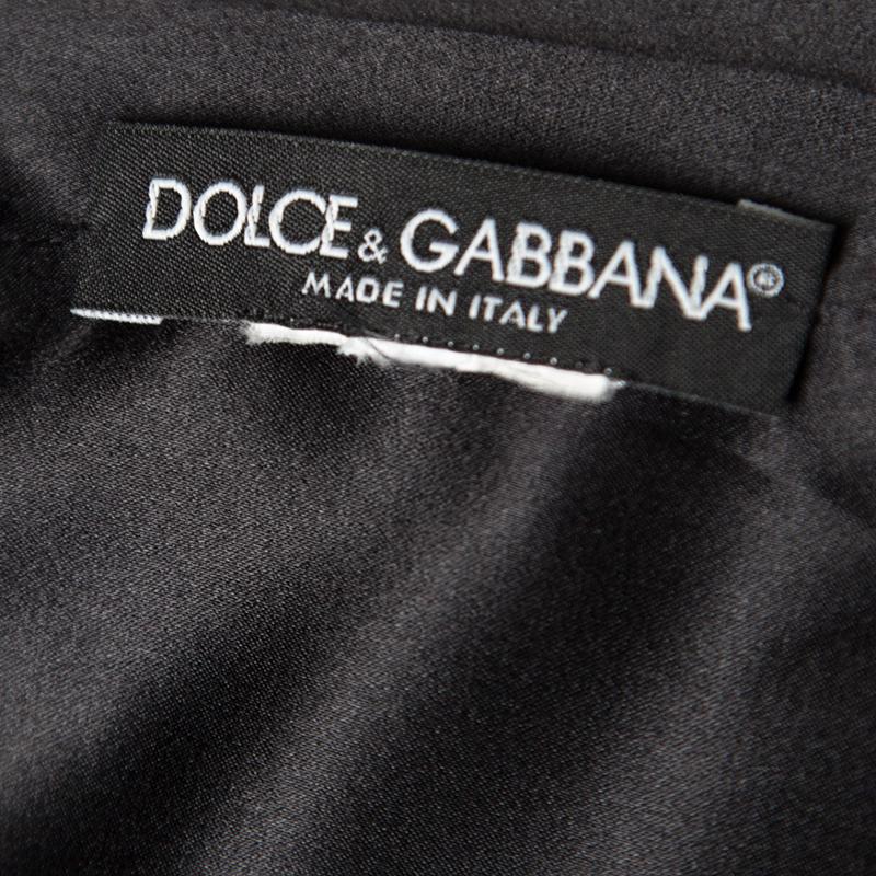 Women's Dolce and Gabbana Black Floral Print Sleeveless Dress M