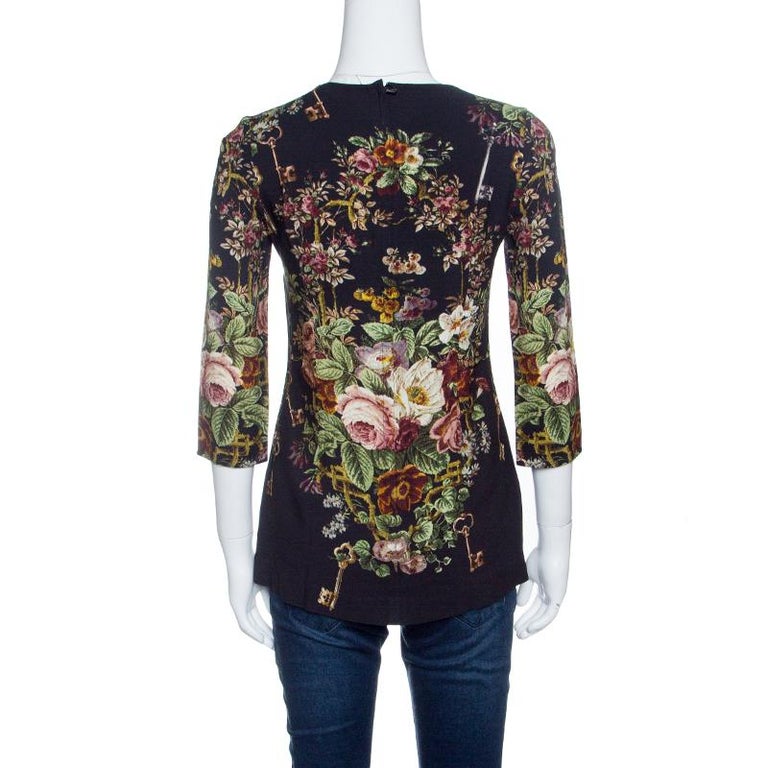 Dolce & Gabbana Black Viscose Long Sleeves Pullover Top