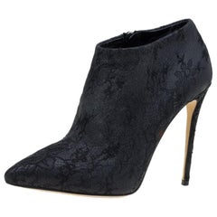 Dolce and Gabbana Black Lace Ankle Boots Size 36