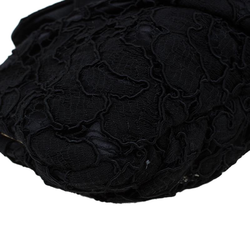 Dolce and Gabbana Black Lace Bow Evening Bag 7