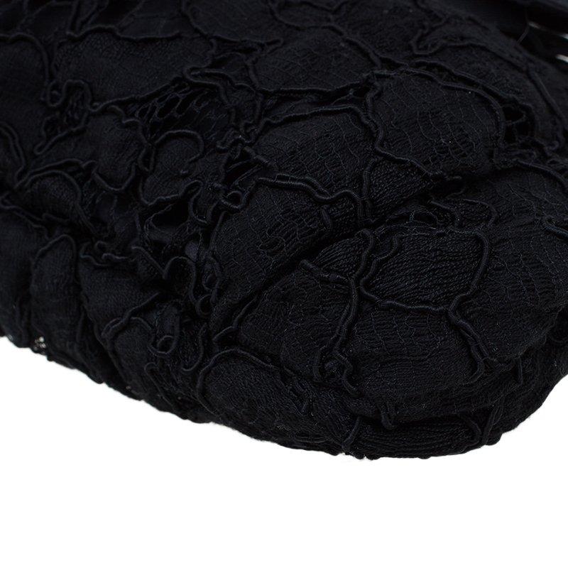 Dolce and Gabbana Black Lace Bow Evening Bag 8
