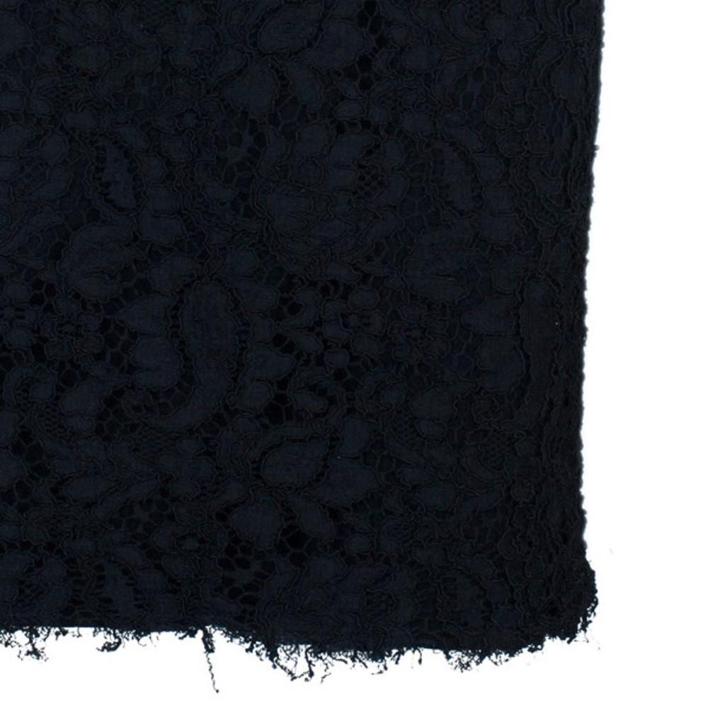 Dolce and Gabbana Black Lace Shift Dress M 1
