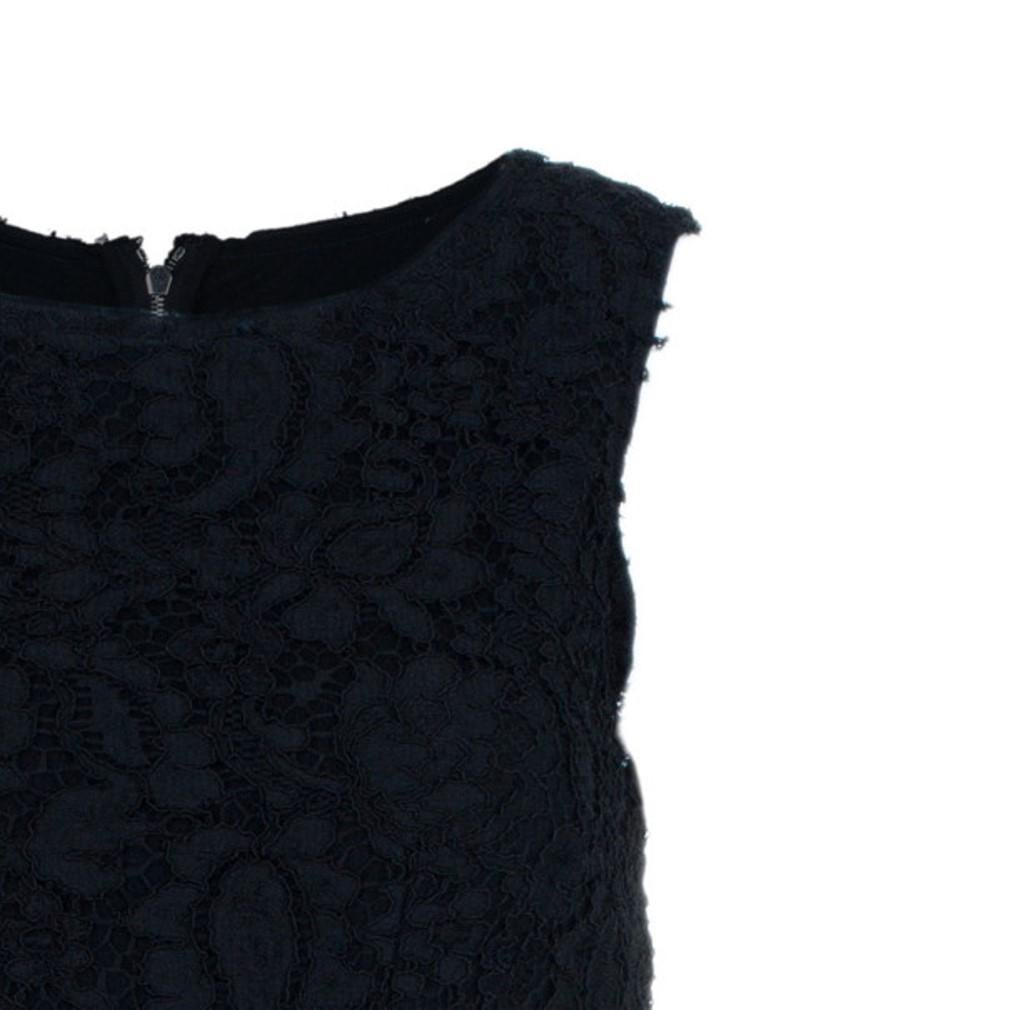 Dolce and Gabbana Black Lace Shift Dress M 3
