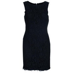 Dolce and Gabbana Black Lace Shift Dress M