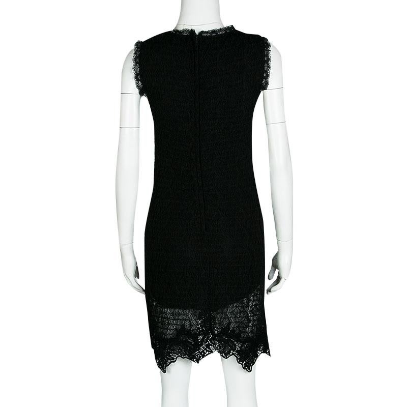 Dolce and Gabbana Black Lace Sleeveless Dress M In Excellent Condition In Dubai, Al Qouz 2