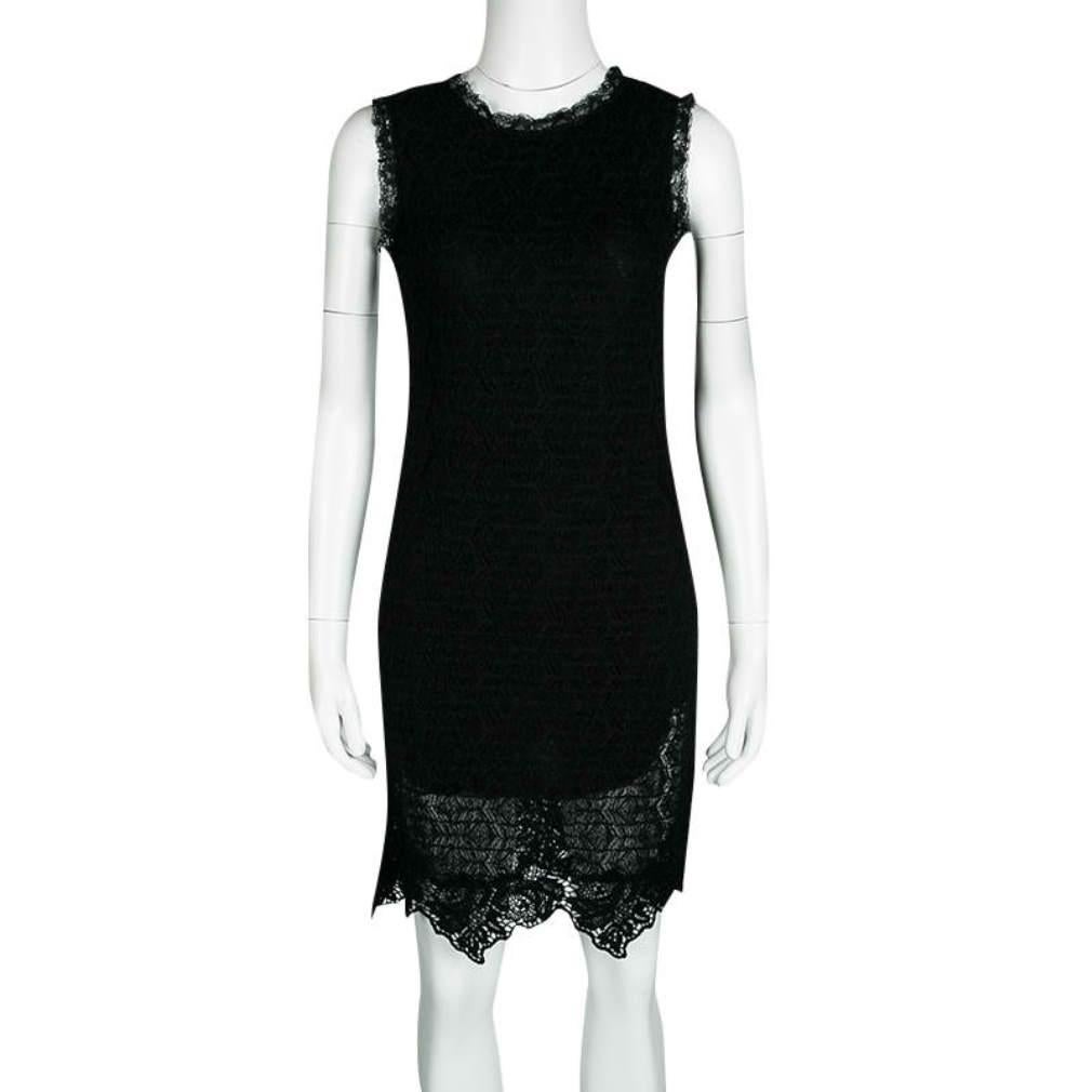 Dolce and Gabbana Black Lace Sleeveless Dress M In Excellent Condition In Dubai, Al Qouz 2