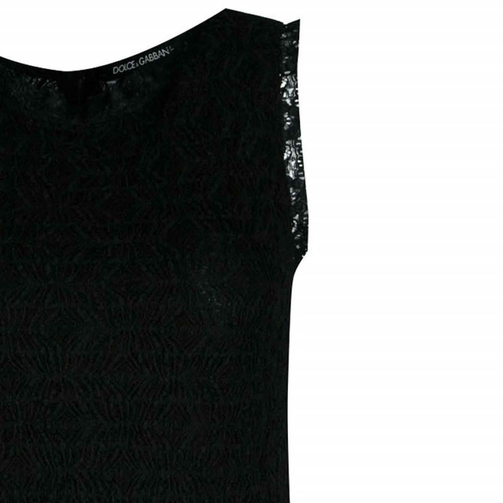 Dolce and Gabbana Black Lace Sleeveless Dress M 1