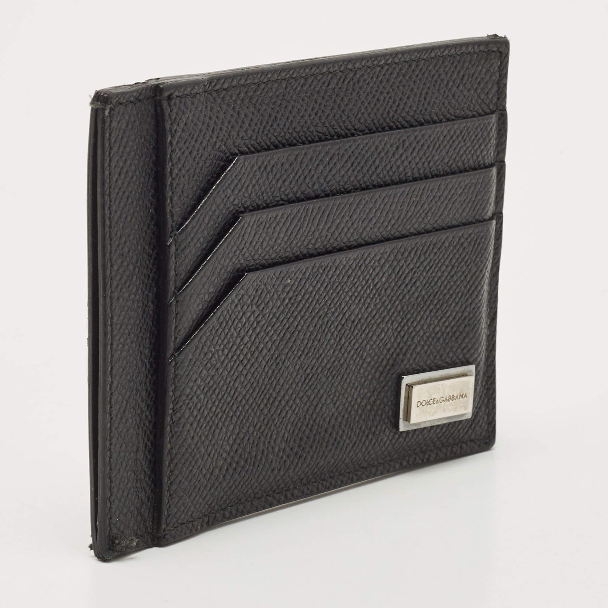 Nero Dolce & Gabbana Portacarte 6CC in pelle nera in vendita