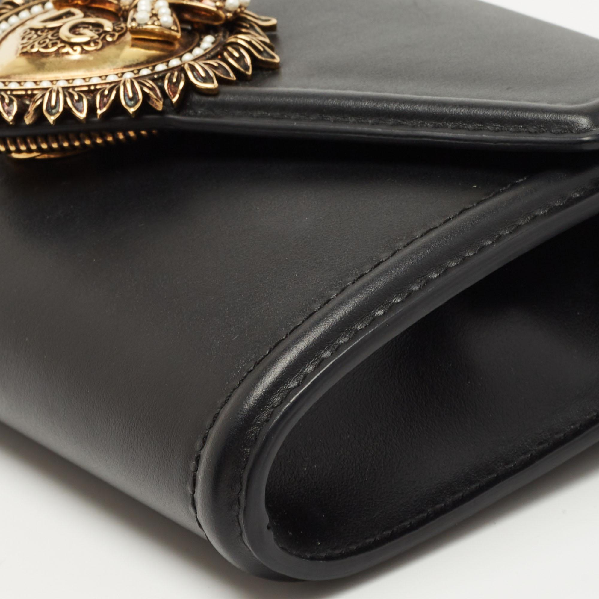 Dolce and Gabbana Black Leather Devotion Belt Bag 6