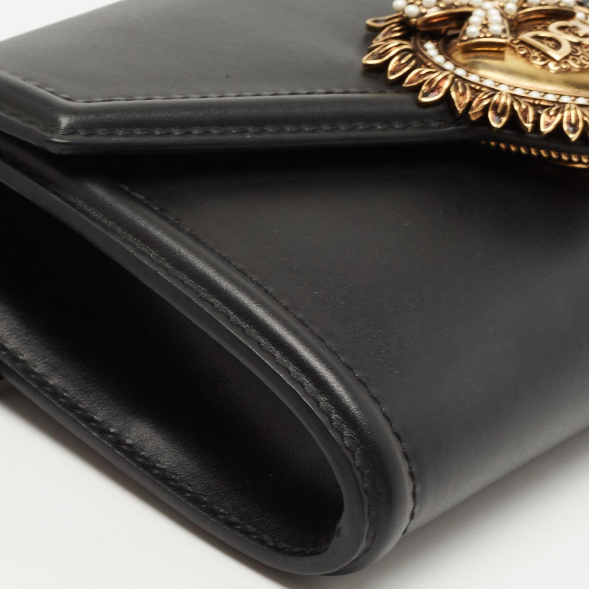 Dolce and Gabbana Black Leather Devotion Belt Bag 7