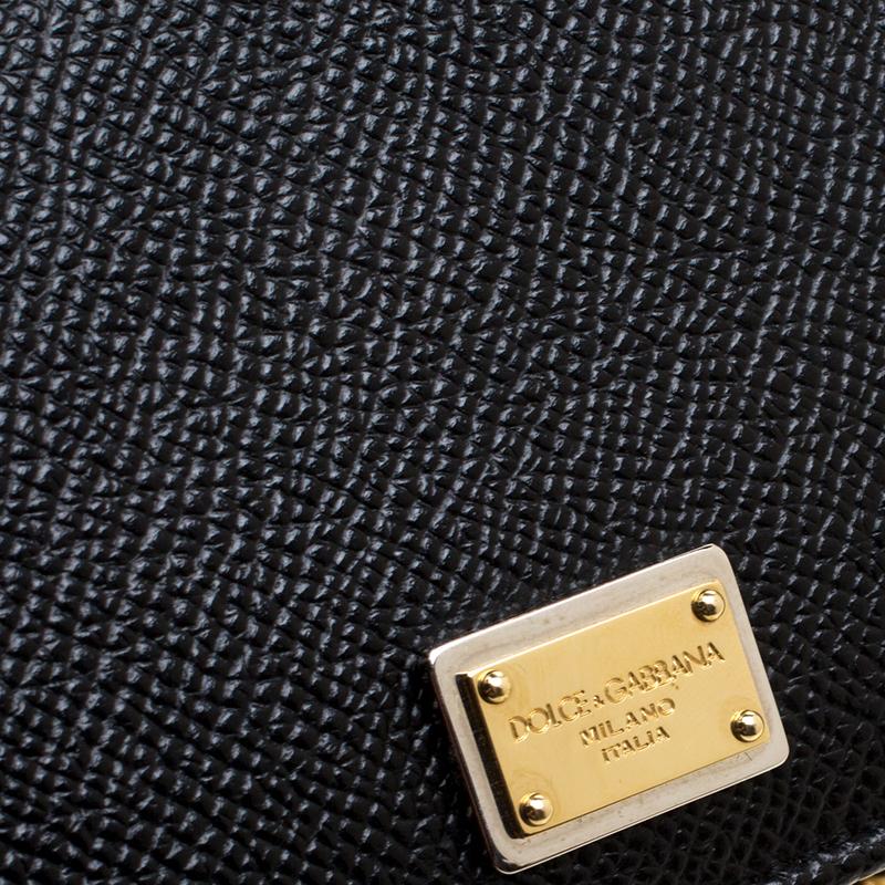 Dolce and Gabbana Black Leather Disco Clutch 4