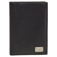 Dolce and Gabbana Black Leather Logo Bifold Card Case