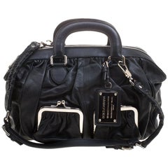Dolce and Gabbana Black Leather Miss Curly Bag