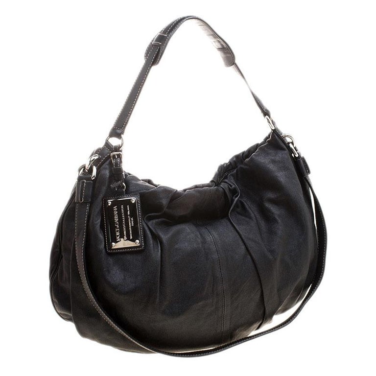 Dolce and Gabbana Black Leather Miss Night and Day Hobo For Sale at 1stdibs